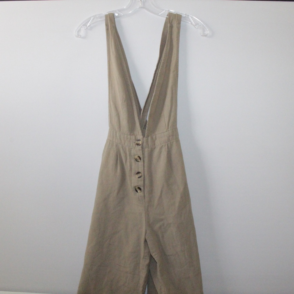 Japna Olive Green V Cut Jumpsuit